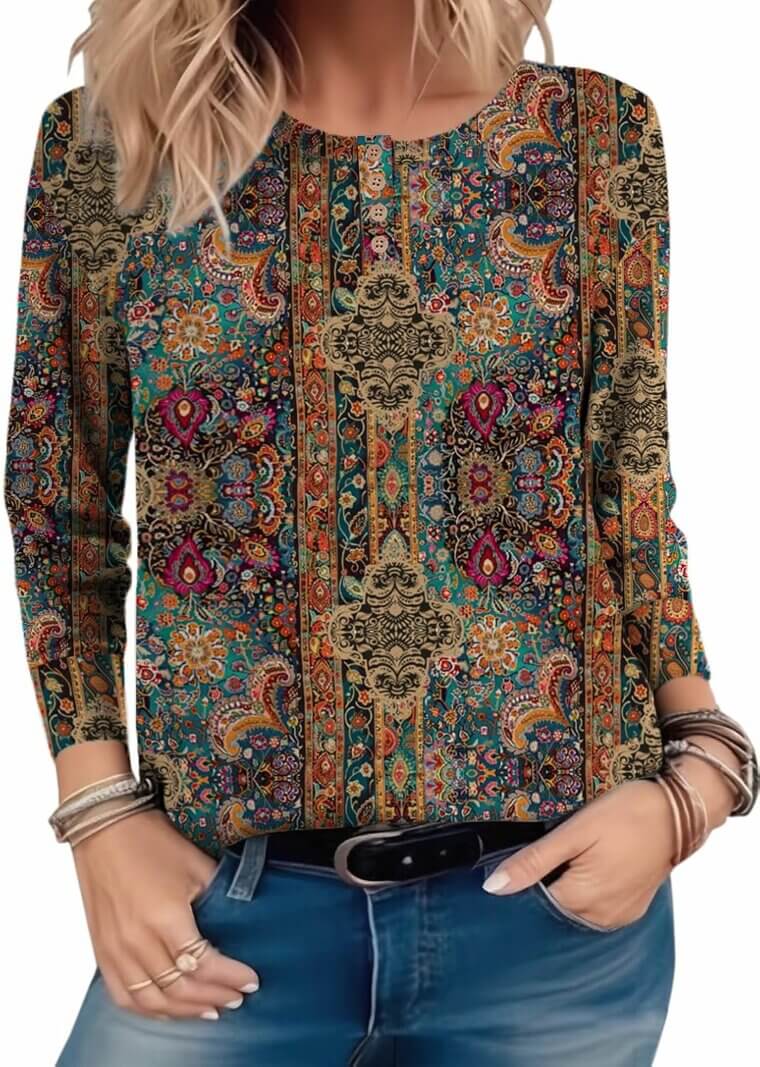 Zeagoo Henley Tops - Shine in Bold Prints or Classic Solids - Now 55% Off!