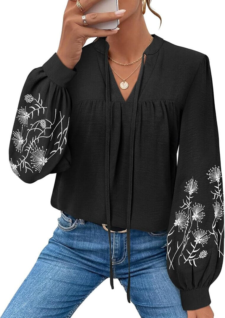 Boho Peplum Blouse - Trendy Embroidered Style, Perfect for Any Occasion 