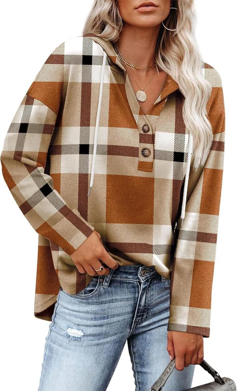 RUMIA V Neck Sweatshirt - Cozy Fall Style in Sizes S-3XL - Enjoy 25% Off!