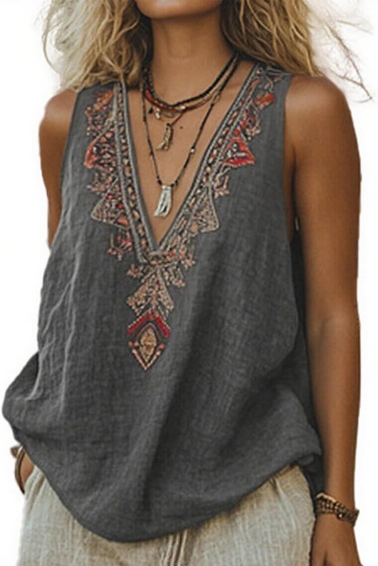 Chvity Embroidered Boho Tops - Vibrant, Comfortable, and Stylish 