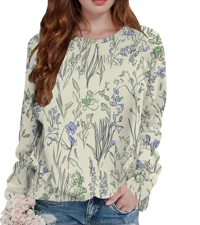 Boho Floral Sweatshirts - Perfect Fall Fashion for Women 