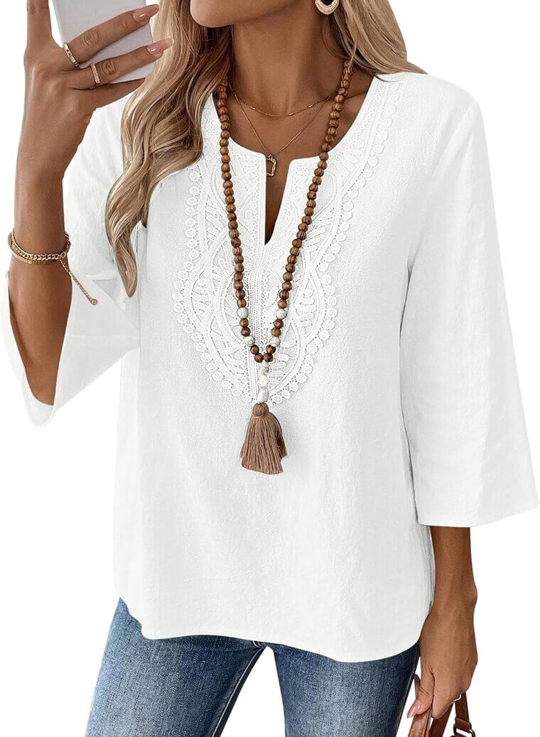 LOMON Boho Tops - Stylish Cotton Linen Blouses for Every Occasion 