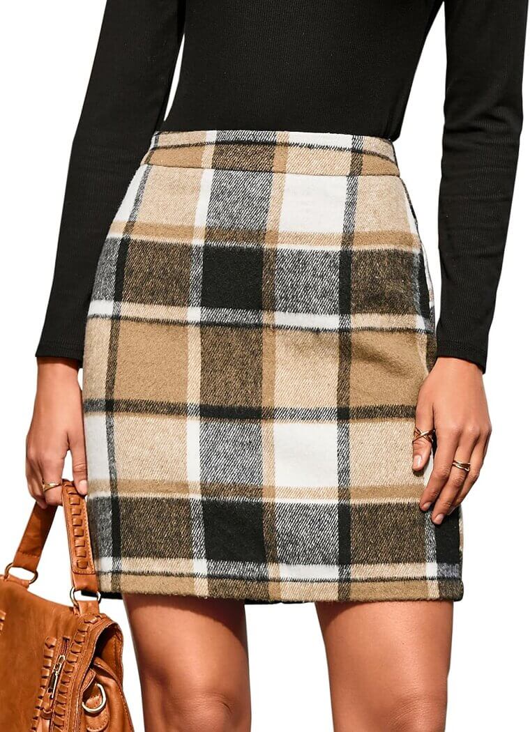 Simplee Suede Mini Skirt - Chic High Waist Style 
