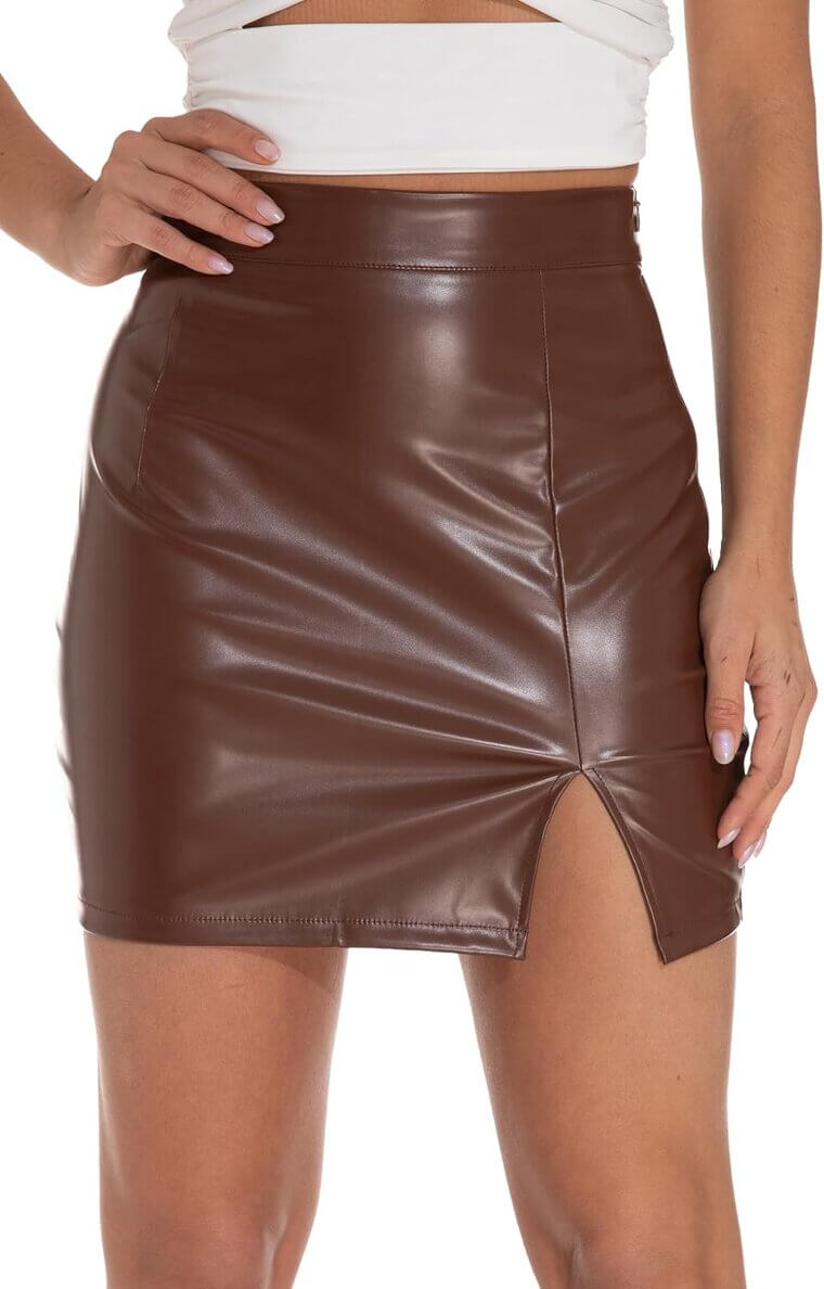 GUANYY Leather Skirt - Chic High-Waisted Style, Perfect for Any Occasion! - Now 15% Off!