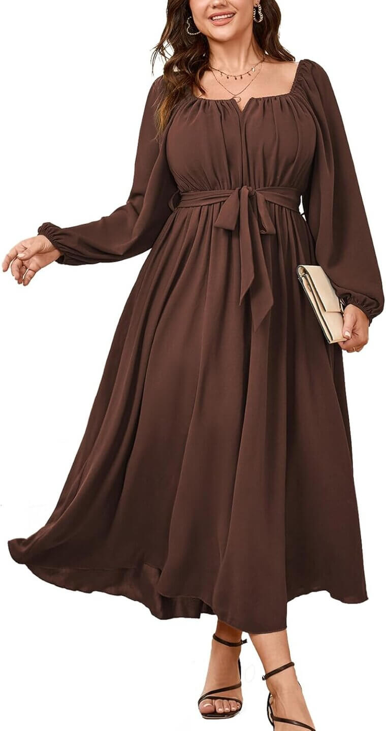 SCOMCHIC Maxi Dress - Elegant Plus Size for Weddings & Cocktails 