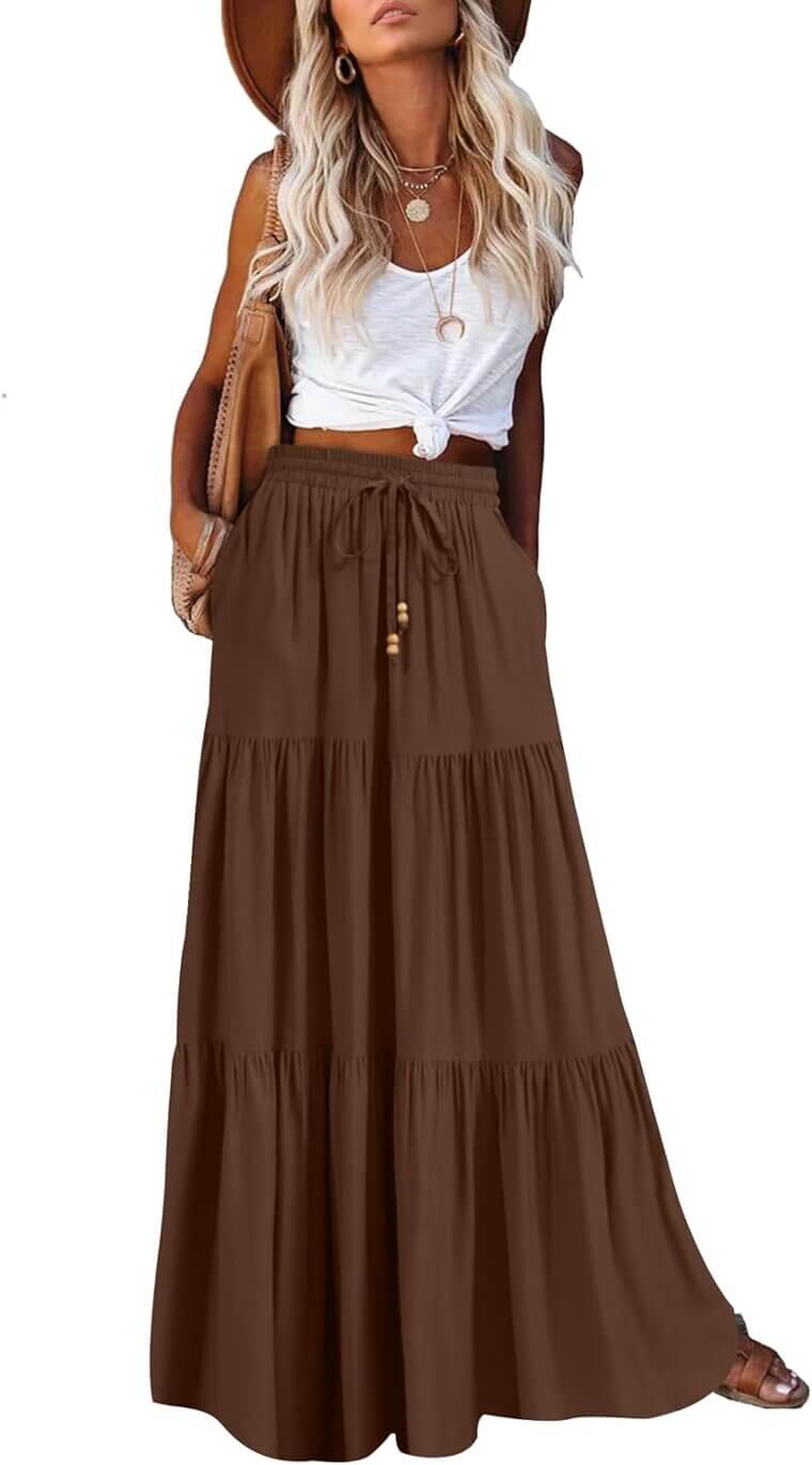 Boho Maxi Skirt - Flowy, Stylish, and Perfect for Summer Fun! 