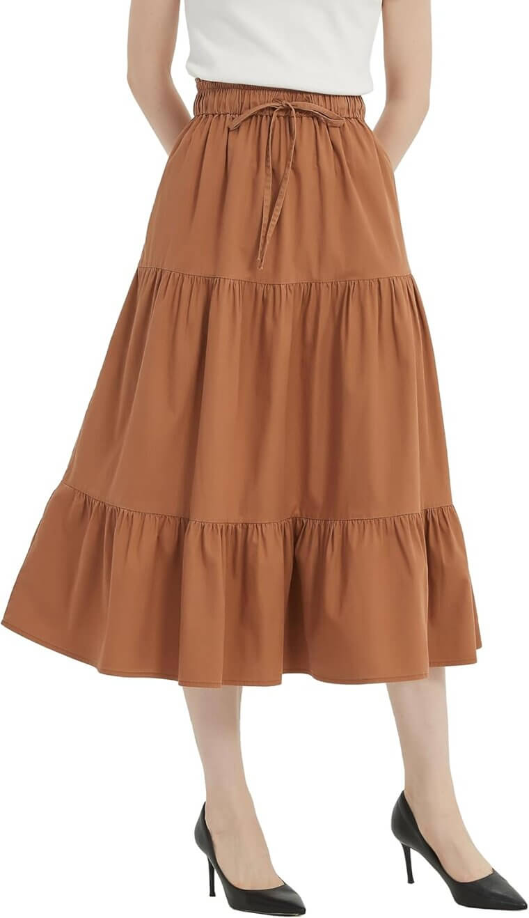 Tronjori Midi Denim Skirt - Stylish Comfort for Every Occasion 