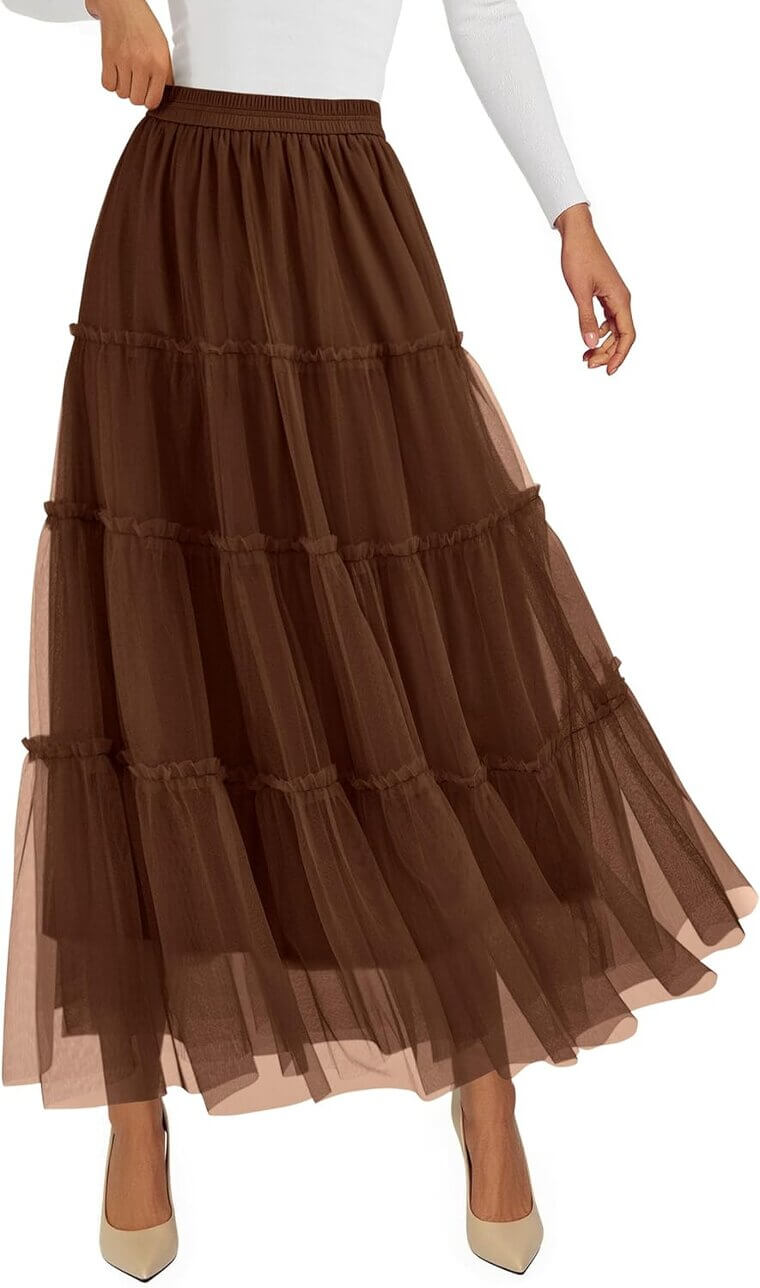 PRETTYGARDEN Tulle Skirt - Flowy, Fairy A-Line Style for Any Season - Now 23% Off!