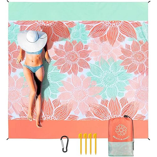 Spacious Beach Mat that Dries Fast and Fits Everyone. 