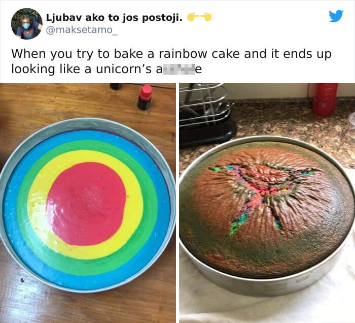 No One Tells You How The Rainbow Cake Will Look Once It Is Baked
