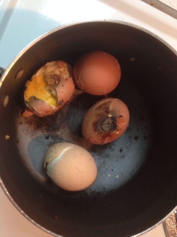 Instead Of A Timer, The Sound Of The Eggs Exploding Reminded Him That They Were Done