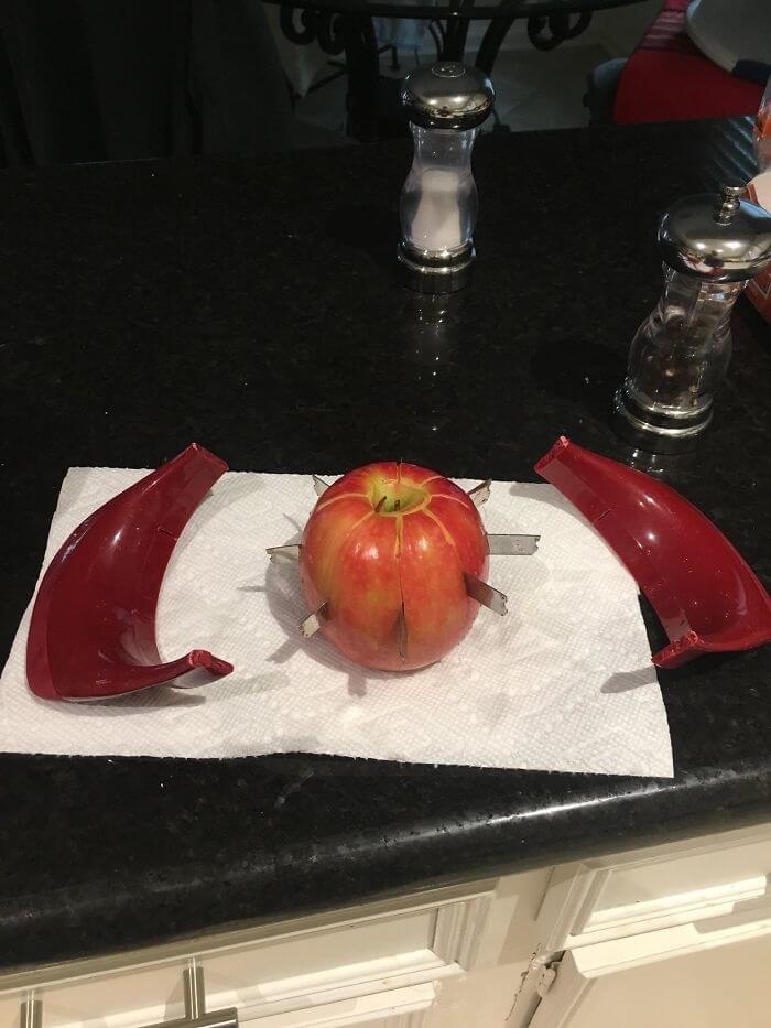 The Apple Cutter Broke And Turned It Into A Healthy Weapon