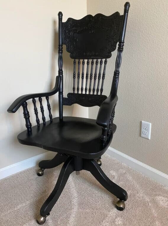 Vintage Wooden Swivel Chair Makeover