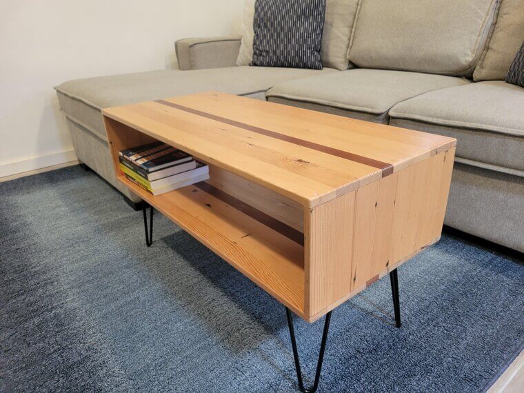Reclaimed Wood Coffee Table with Hairpin Legs
