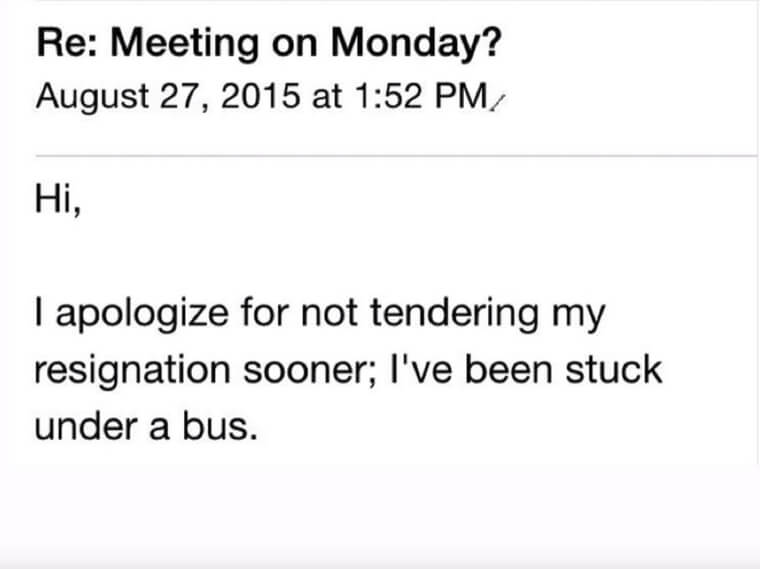 Apologetic Yet Unbothered Resignation Email