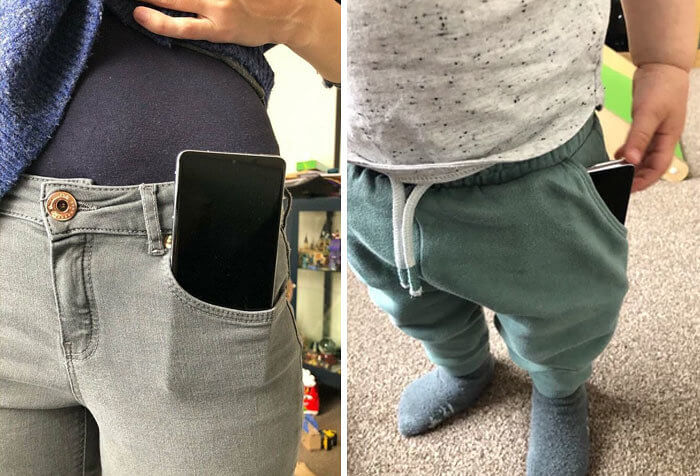 Bolsos femininos X Calça de moletom infantil