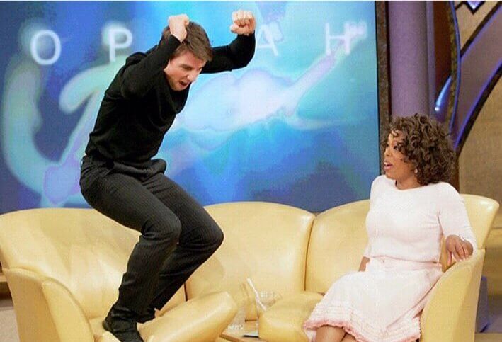 Tom Cruise Jumps For Joy