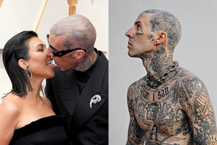 Travis Barker Tattoos Kourtney's Name Over His Heart