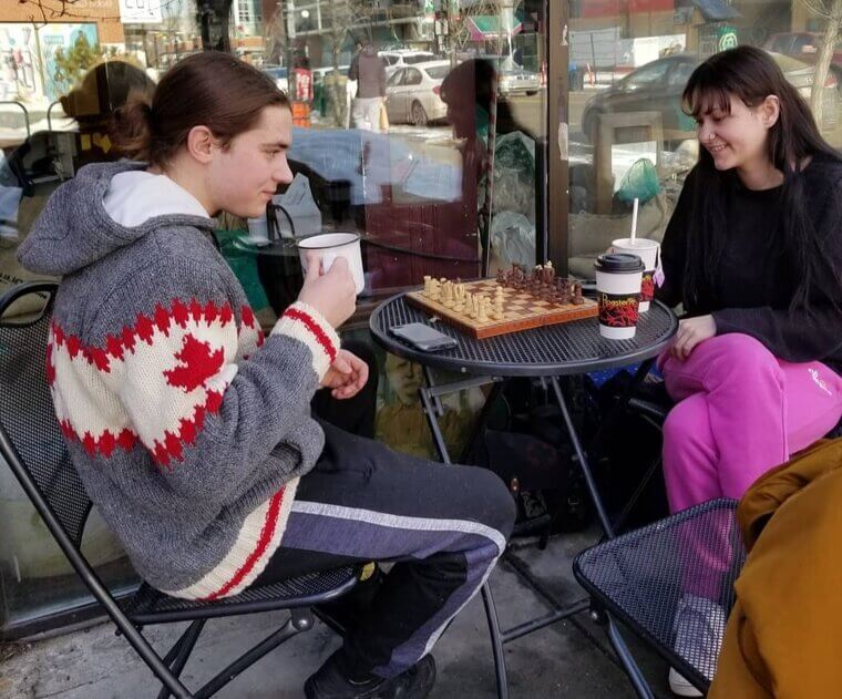 Cozy Coffee Shop Chess Date