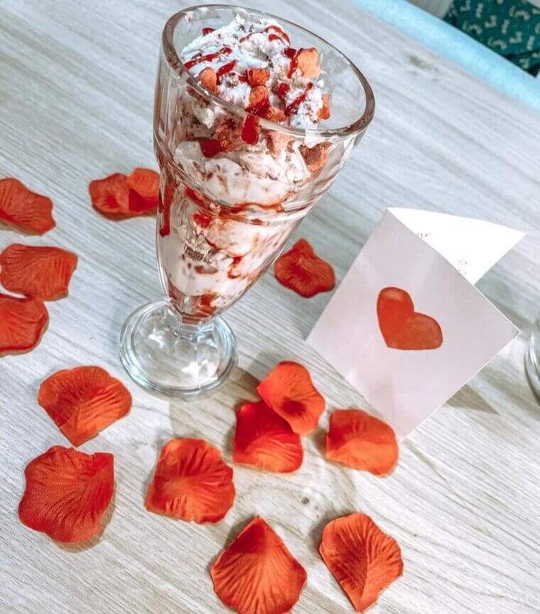Romantic Ice Cream Sundae Surprise