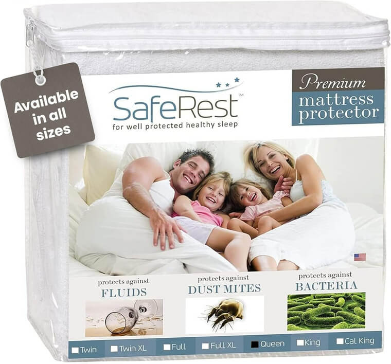 Save 16% On The Highly-Rated 100% Waterproof Queen Size Mattress Protector