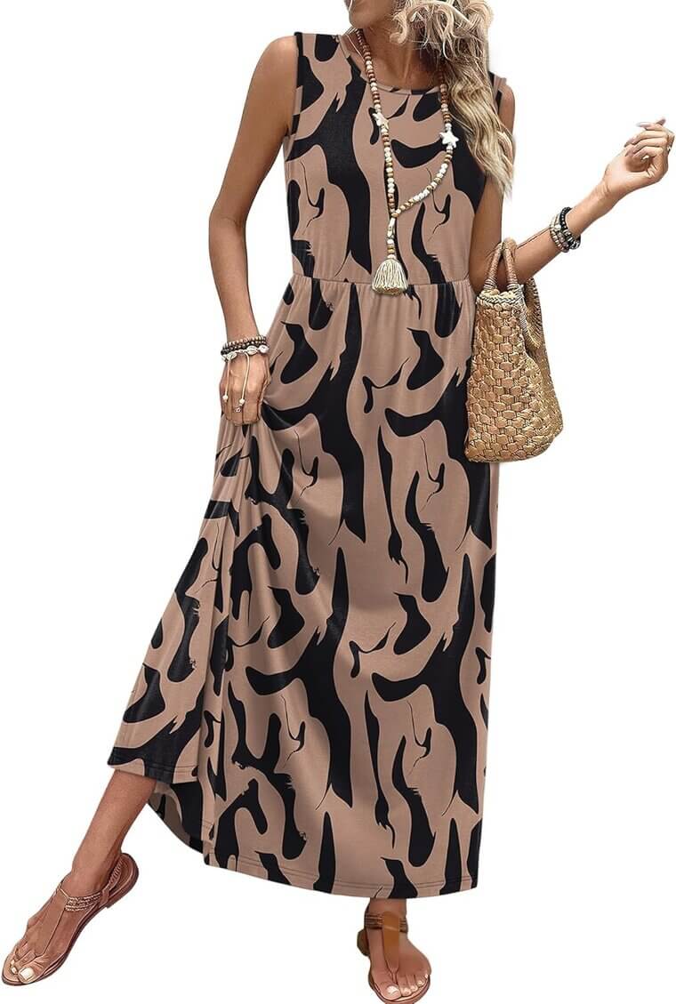 WIHOLL Maxi Sundresses - Flowy A-Line with Pockets - Don’t Miss the 31% Discount!