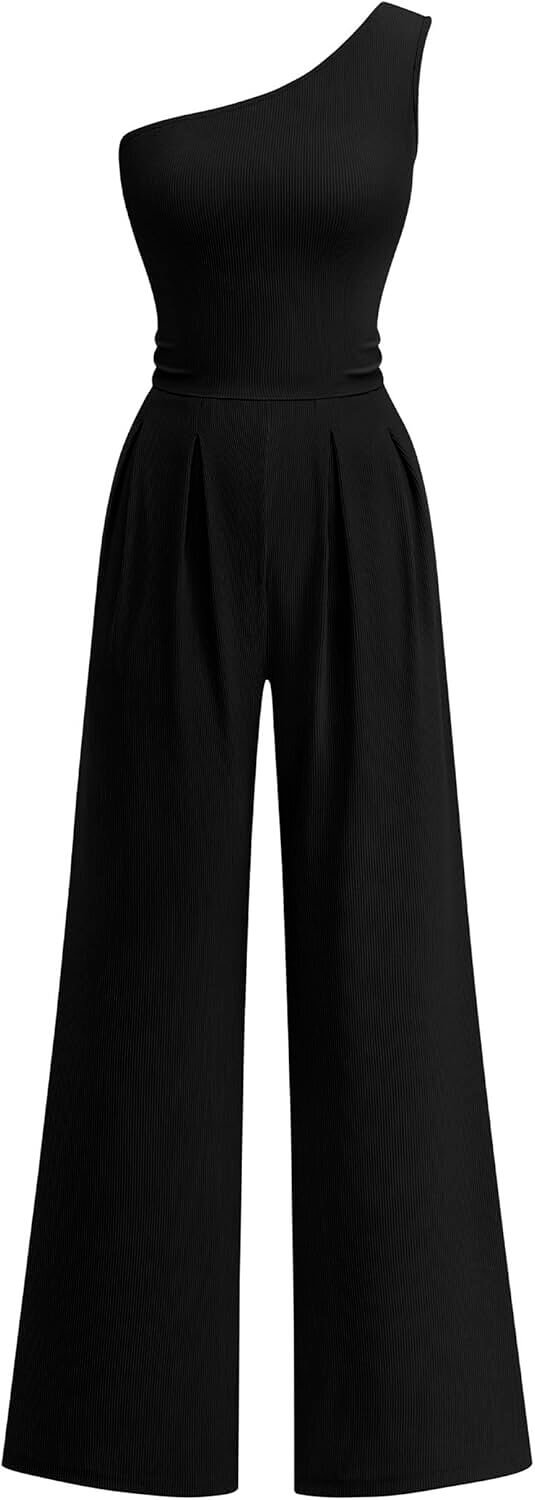 KIRUNDO Jumpsuit - Chic One Shoulder Style with Pockets - Now 40% Off!