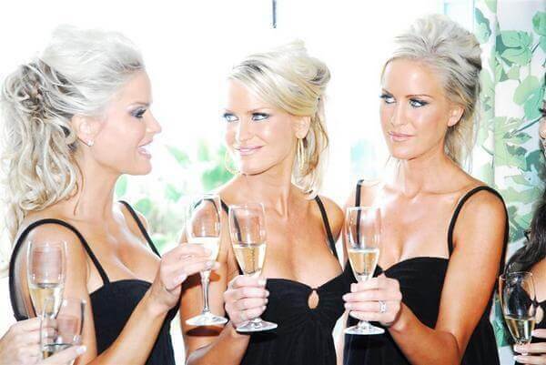 Identical Bride and Bridesmaids