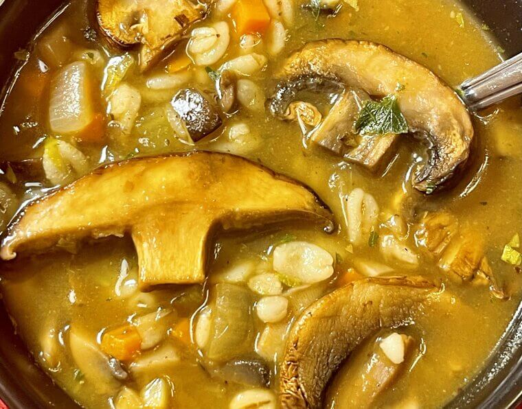 Warm Barley and Mushroom Bowl