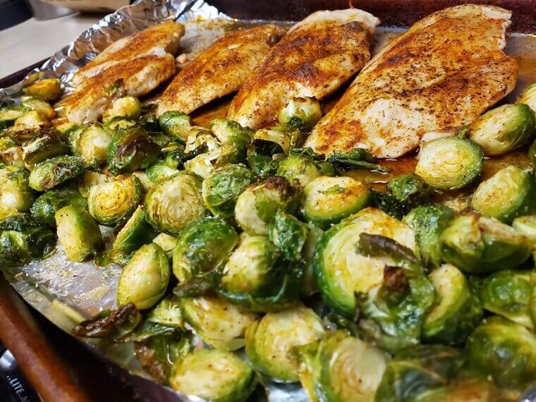Baked Chicken With Brussels Sprouts