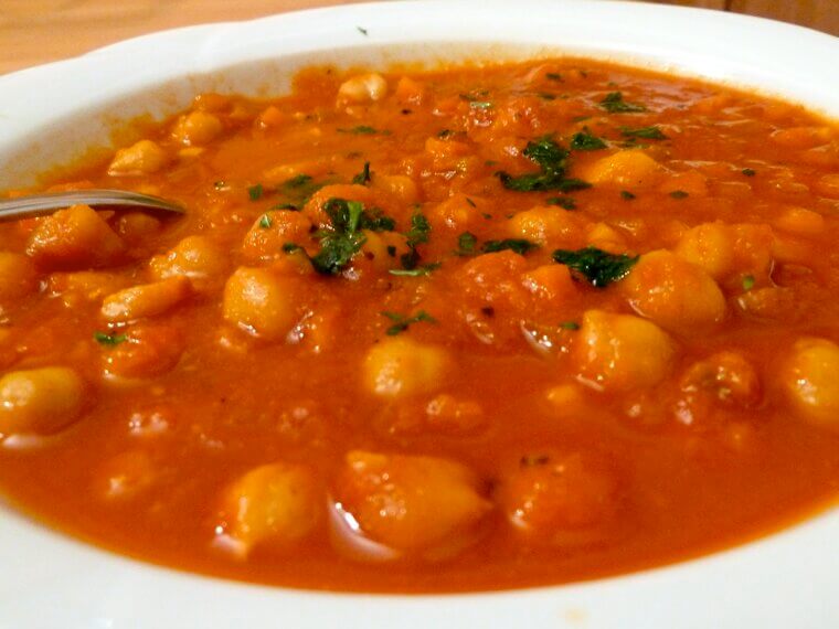 Warm Chickpea and Tomato Stew