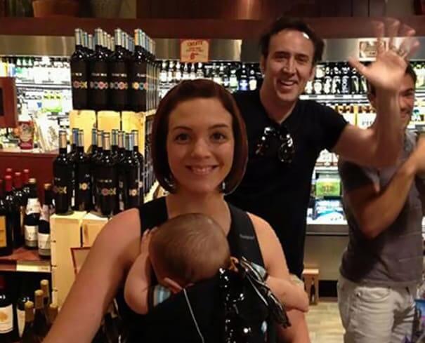 Nicolas Cage Photobombed This New Mom When She Wanted A Photo With The Wine