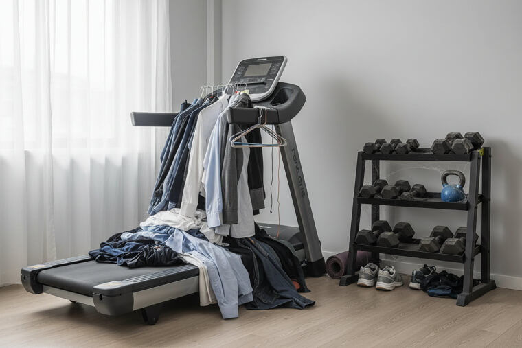 Exercise Equipment as Expensive Clothing Racks