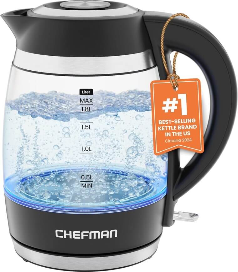 Chefman Electric Kettle - Fast Boiling & Safe Use - Don’t Miss the 21% Discount!