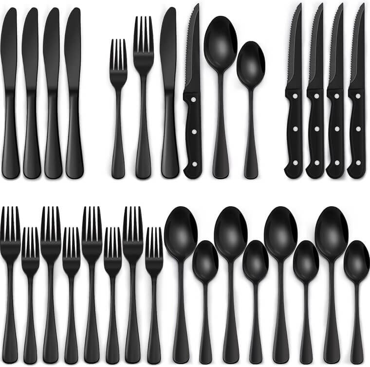 EWFEN Black Silverware Set - Stylish Dining Essential - Now 30% Off!