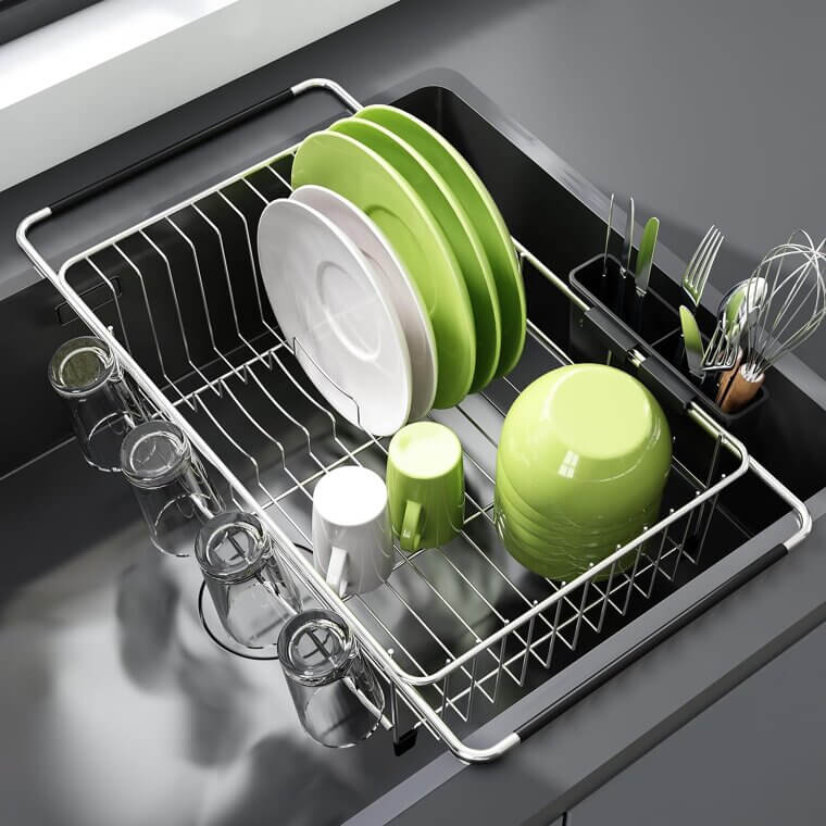 Expandable Dish Rack - Space-Saving Kitchen Essential - 21% Off!