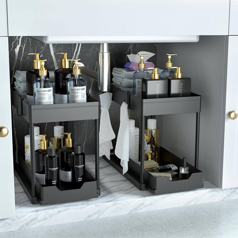 Under Sink Organizer - Versatile 2-Tier Bathroom Storage - Now 16% Off!