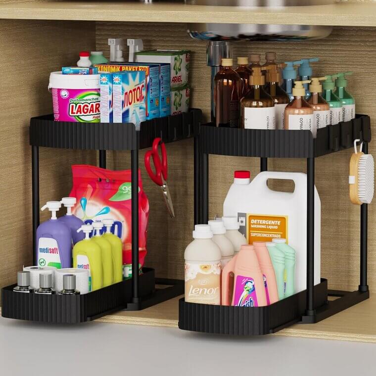 Storage Organizers for Kitchen & Bathroom - Easy Setup - Now 36% Off!