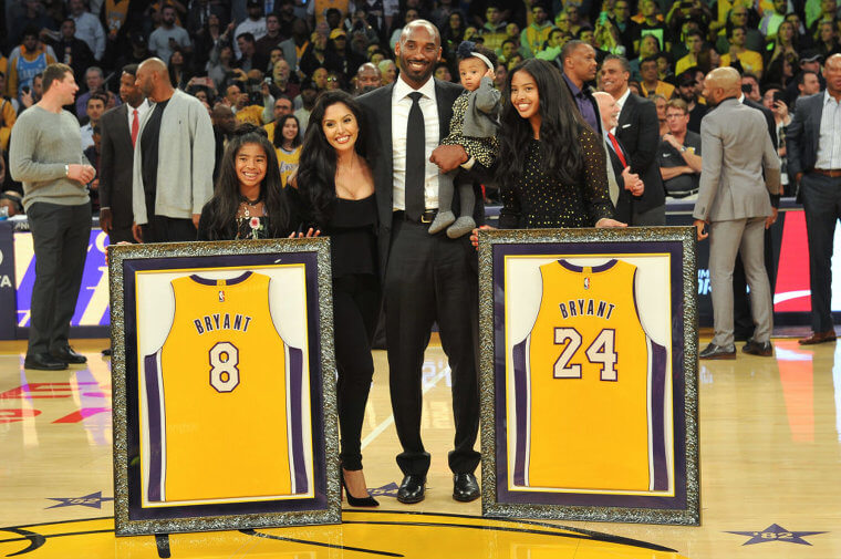 Kobe Bryant Celebrates His Retirement With His Family by His Side