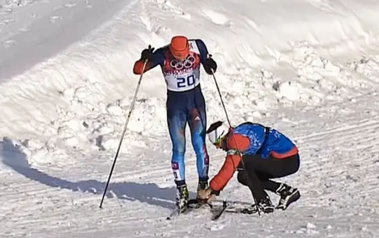 Canadian Coach Justin Wadsworth Rushes to Fix Anton Gafarov’s Broken Ski