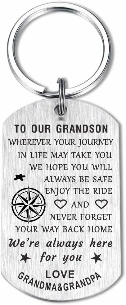Grandson Keychain Gift - Perfect Keepsake for Birthdays!