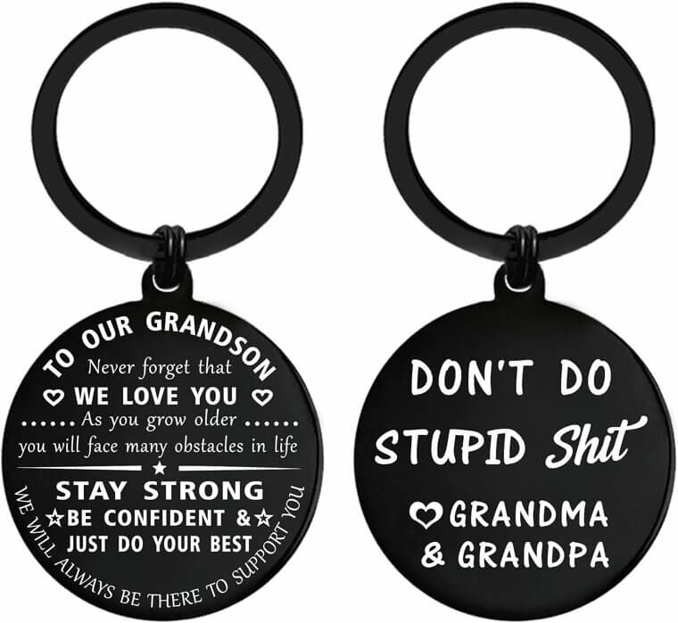 Grandson Keychain Gift - Perfect for Birthdays & Graduations