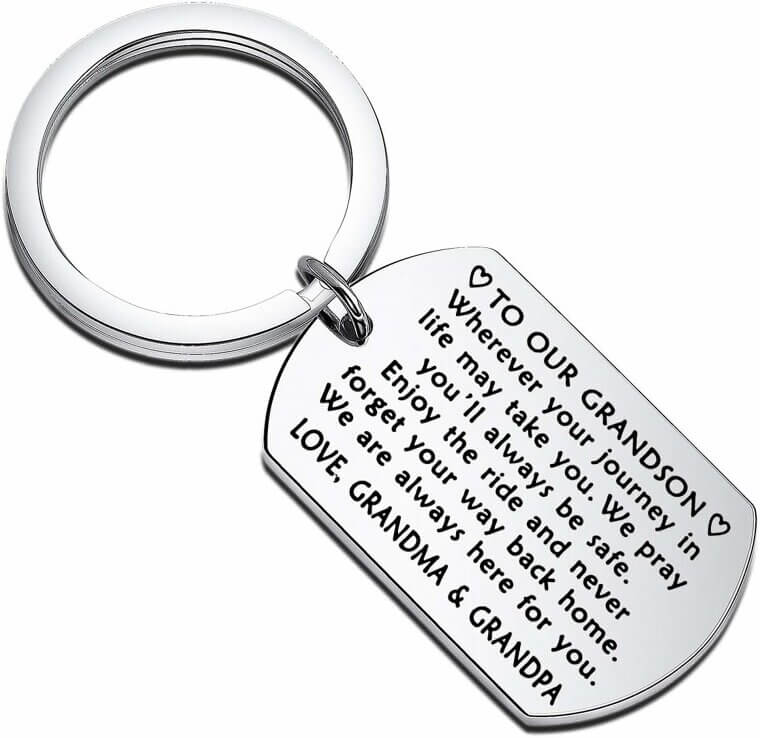 Grandson Keychain Gift - Perfect for Graduation or Birthday