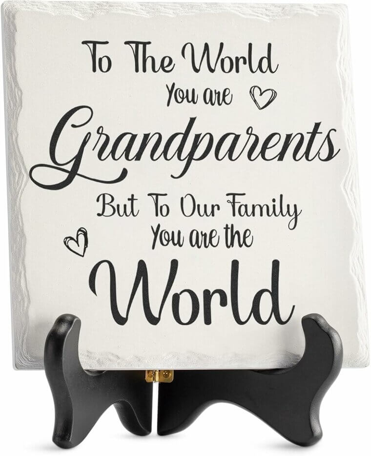 LukieJac Ceramic Plaque - Heartfelt Gift for Grandparents