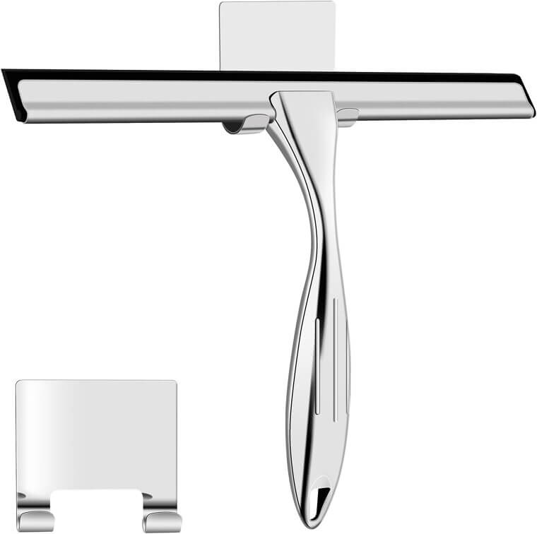 Shower Squeegee - Efficient Glass Cleaner & Hook 