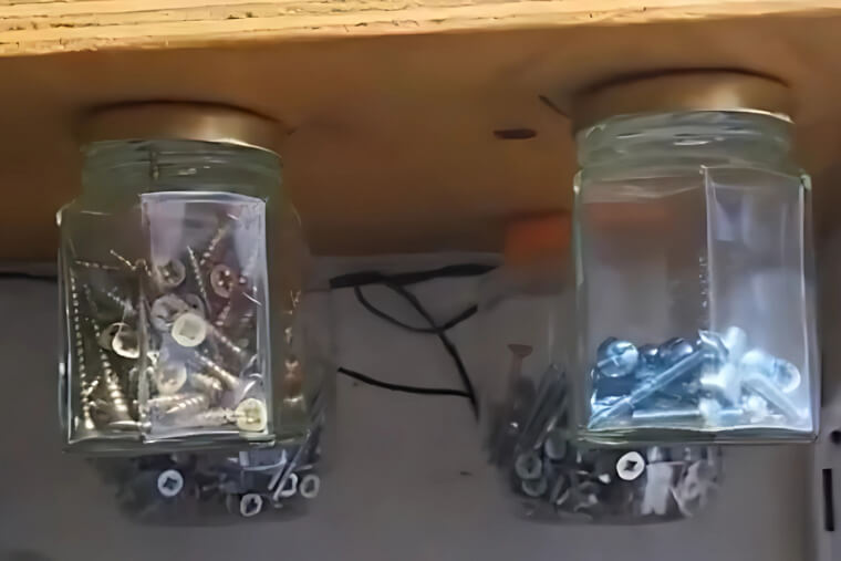 Repurposed Baby Food Jars for Shelf Storage