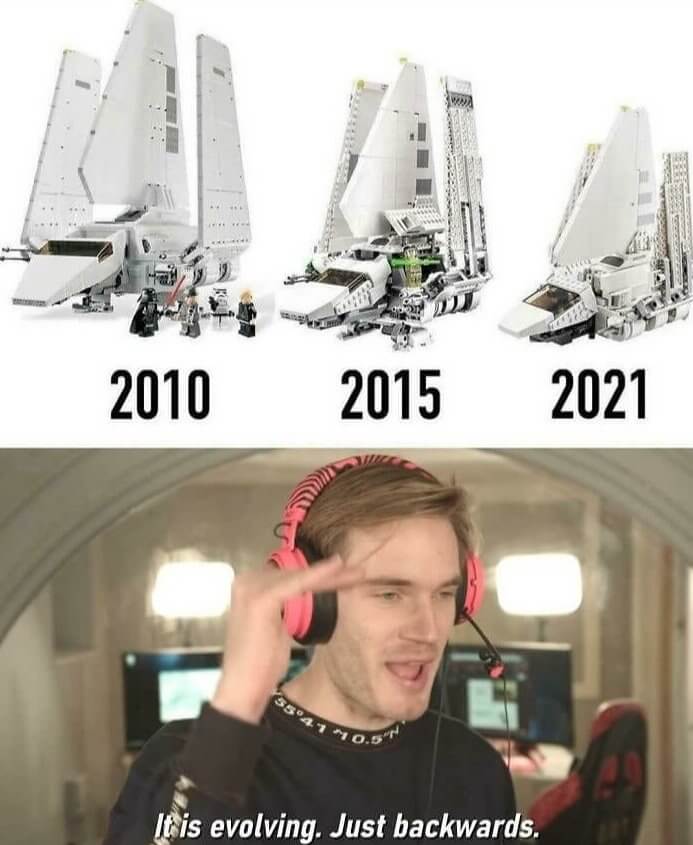 Legos That Have Been Evolving in Reverse