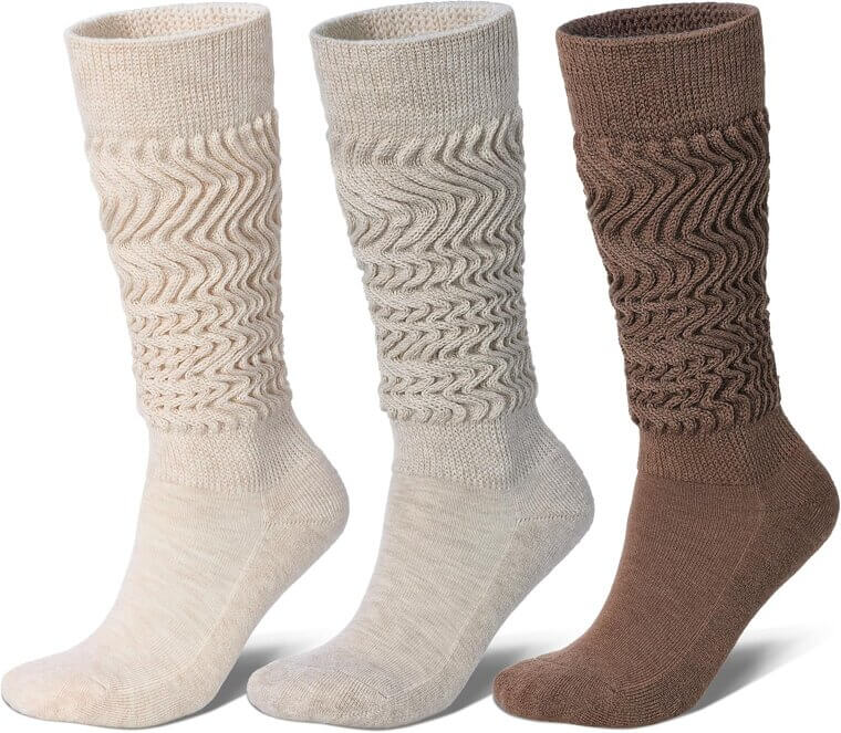 Merino Wool Slouch Socks - Cozy Knee High Style for Women 