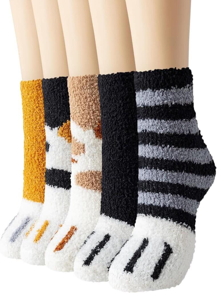 Cat Paw Socks - Cozy, Cute Slipper Socks for Women and Girls 