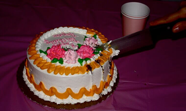 Dipping a Sharp Knife in Boiling Water to Glide Effortlessly Through Frosting and Cleanly Slice Cake